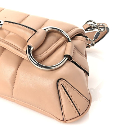Gucci Nappa Vertical Matelasse Small Maxi Horsebit Chain Shoulder Bag Beige 8 of 8