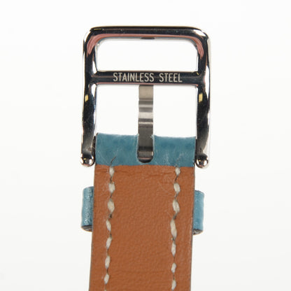 Hermes Stainless Steel Courchevel 20mm Kelly Cadena Quartz Watch Blue Jean 10 of 12