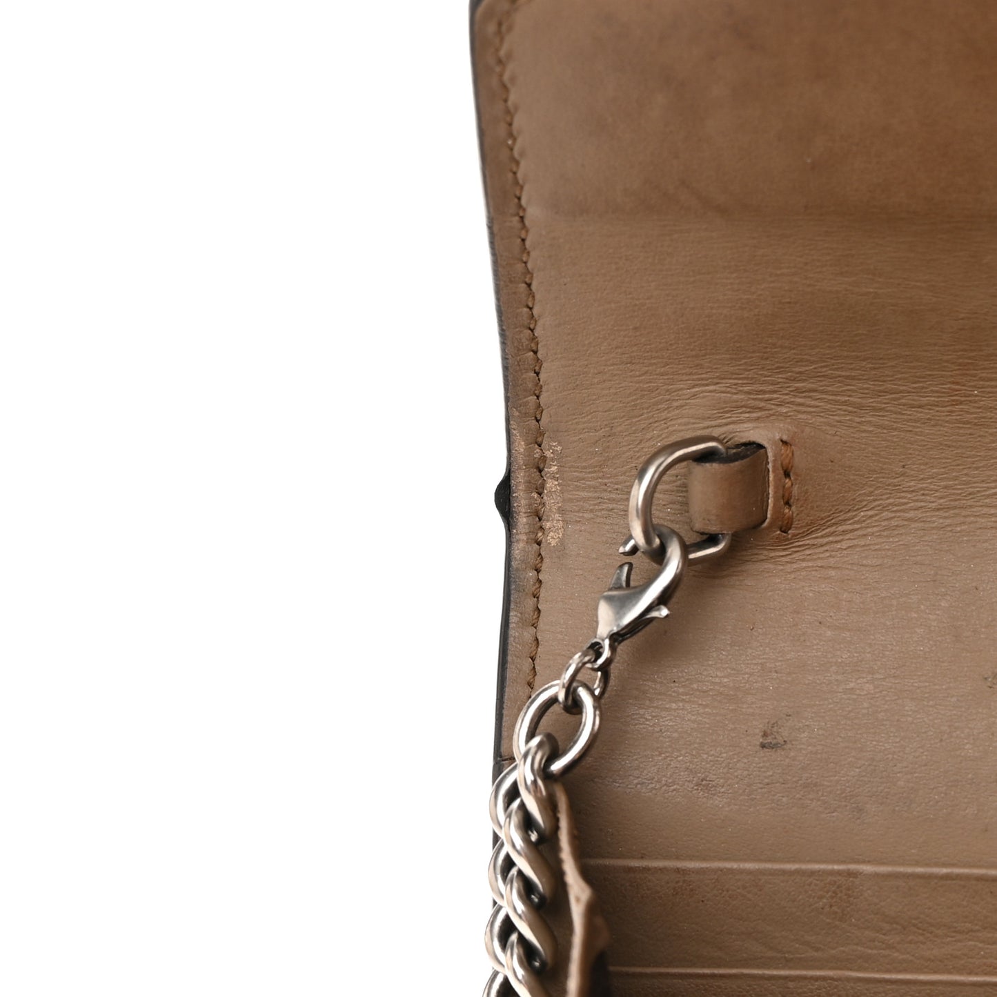 GG Supreme Monogram Mini Dionysus Chain Wallet Beige Taupe