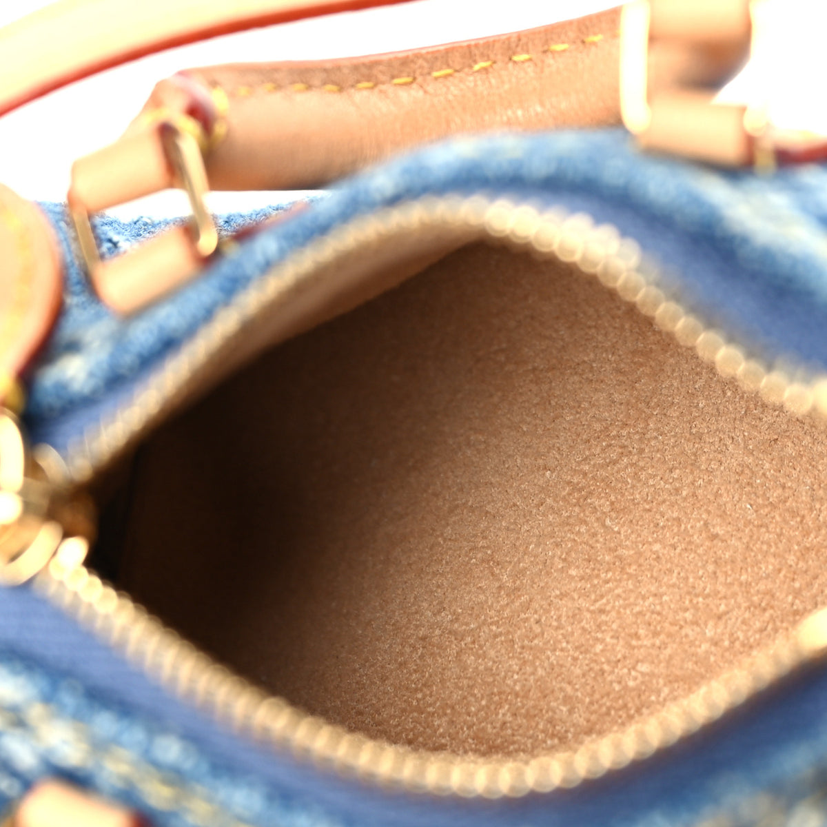 Monogram Micro Speedy Bag Charm Denim Sunset Blue