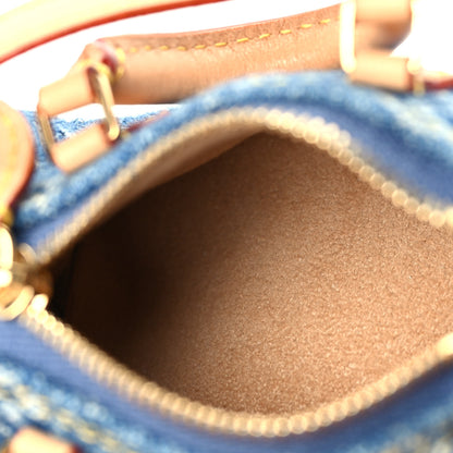 Louis Vuitton Monogram Micro Speedy Bag Charm Denim Sunset Blue 4 of 8