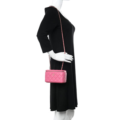 Chanel Caviar Quilted Small Vanity Case With Chain Pink 2 of 20