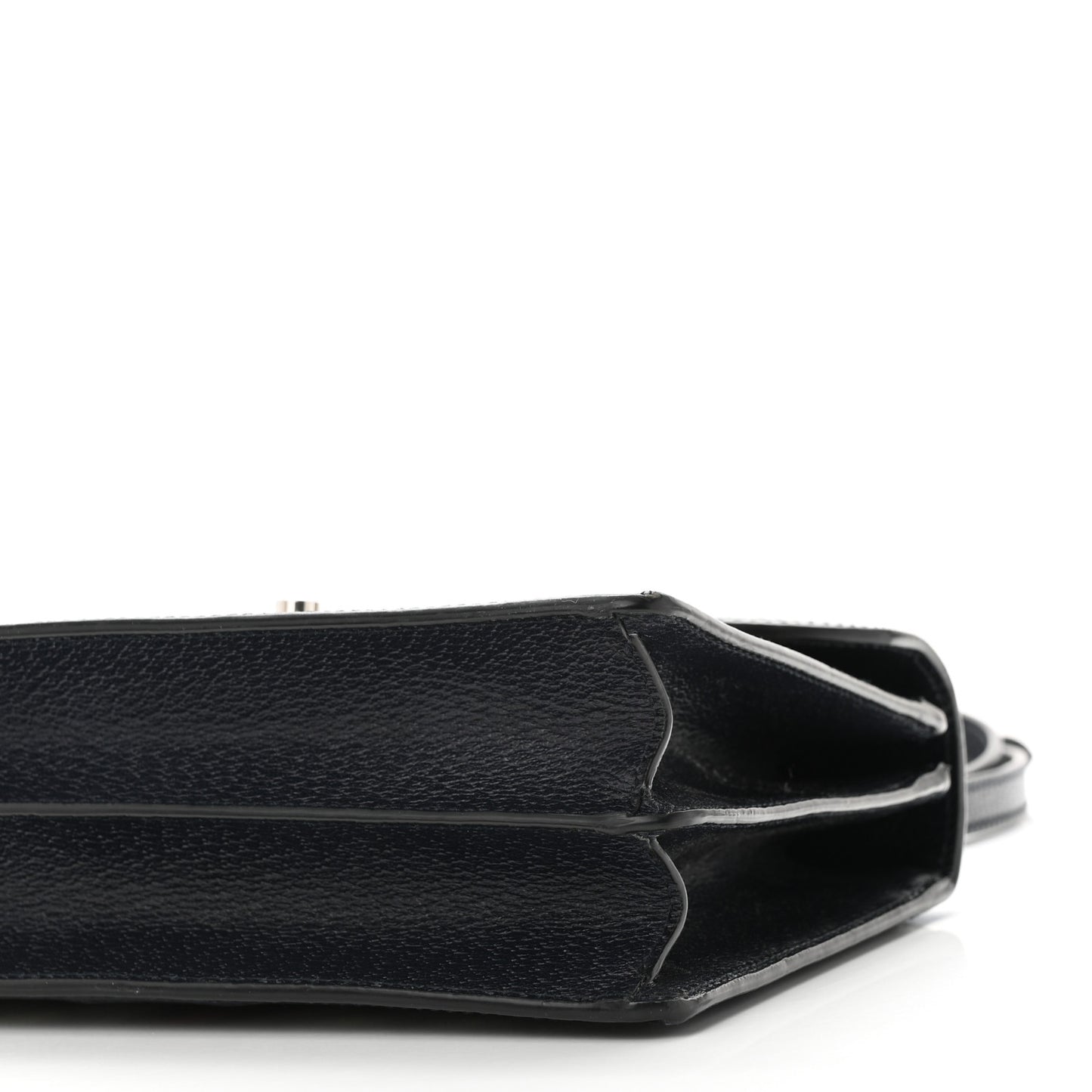 GG Supreme Monogram Textured Dollar Calfskin Web Small Ophidia Padlock Top Handle Bag Beige Blue