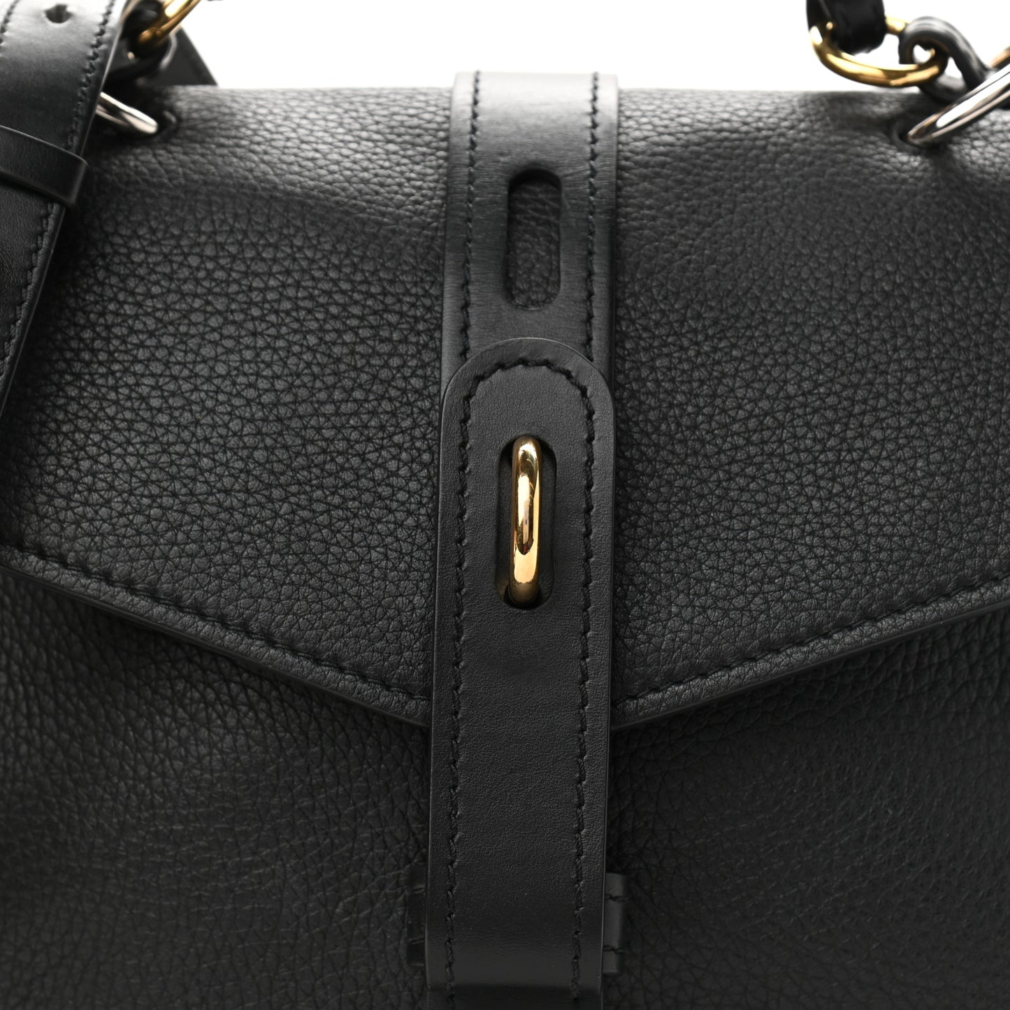 Grained Calfskin Medium Aby Day Shoulder Bag Black