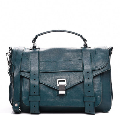 Proenza Schouler Lambskin Medium PS1 Satchel Dark Teal 1 of 8