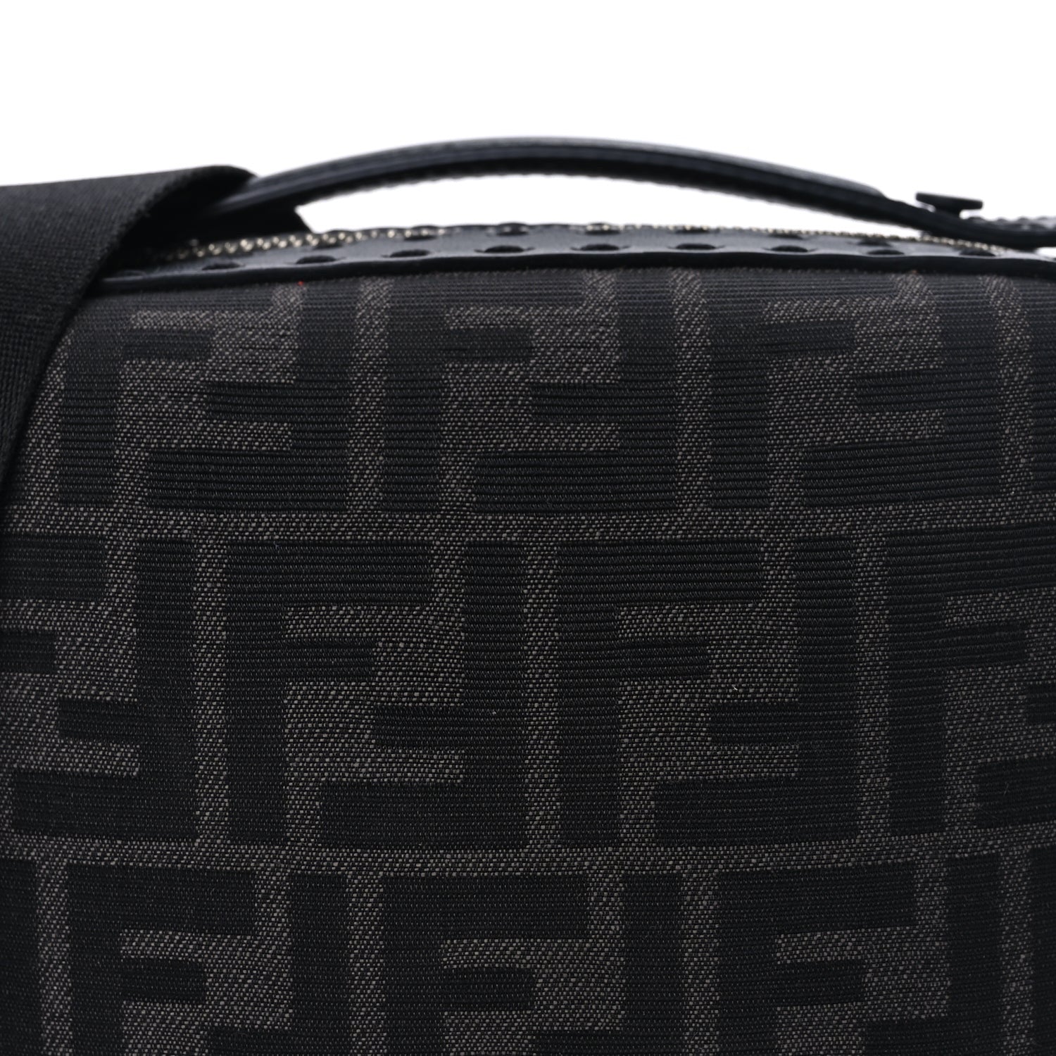 Fendi Recycled Fabric Jacquard Vitello Astro FF 1974 Mini Suitcase Bag Asfalto Black 6 of 8
