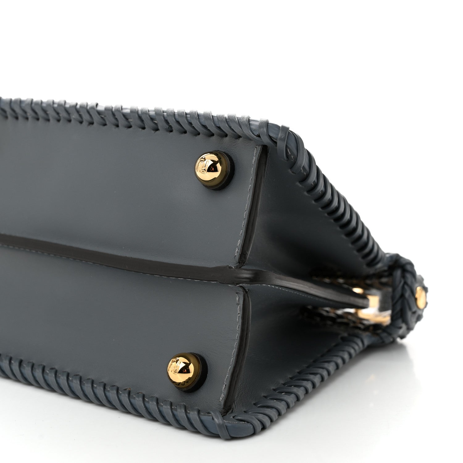 Fendi Vitello King Shiny Nappa Intreccio Petite Peekaboo I SEE U Satchel Tempesta 9 of 9