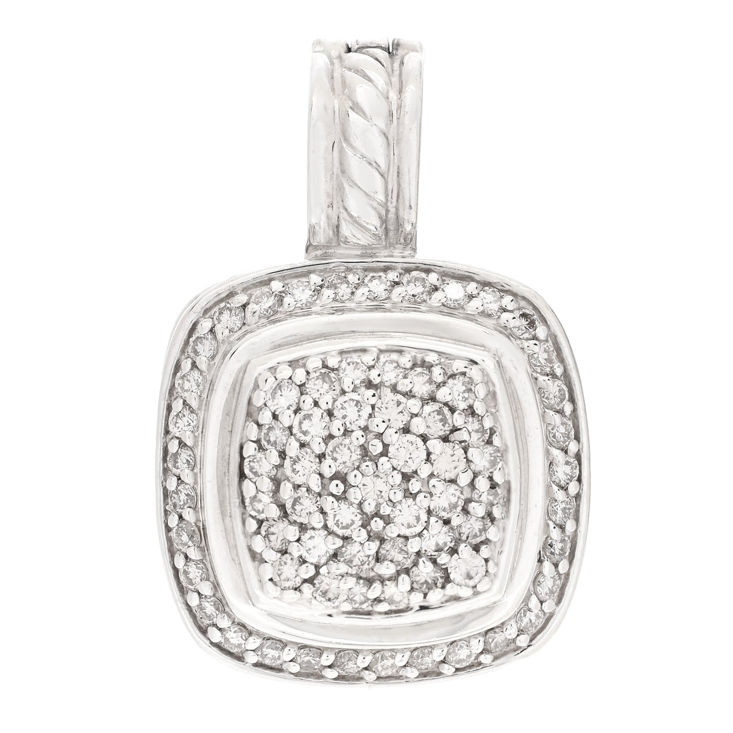 Sterling Silver Pave Diamond 10mm Albion Pendant
