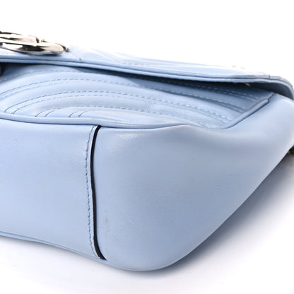 Gucci Calfskin Matelasse Small GG Marmont Shoulder Bag Porcelain Light Blue 8 of 11