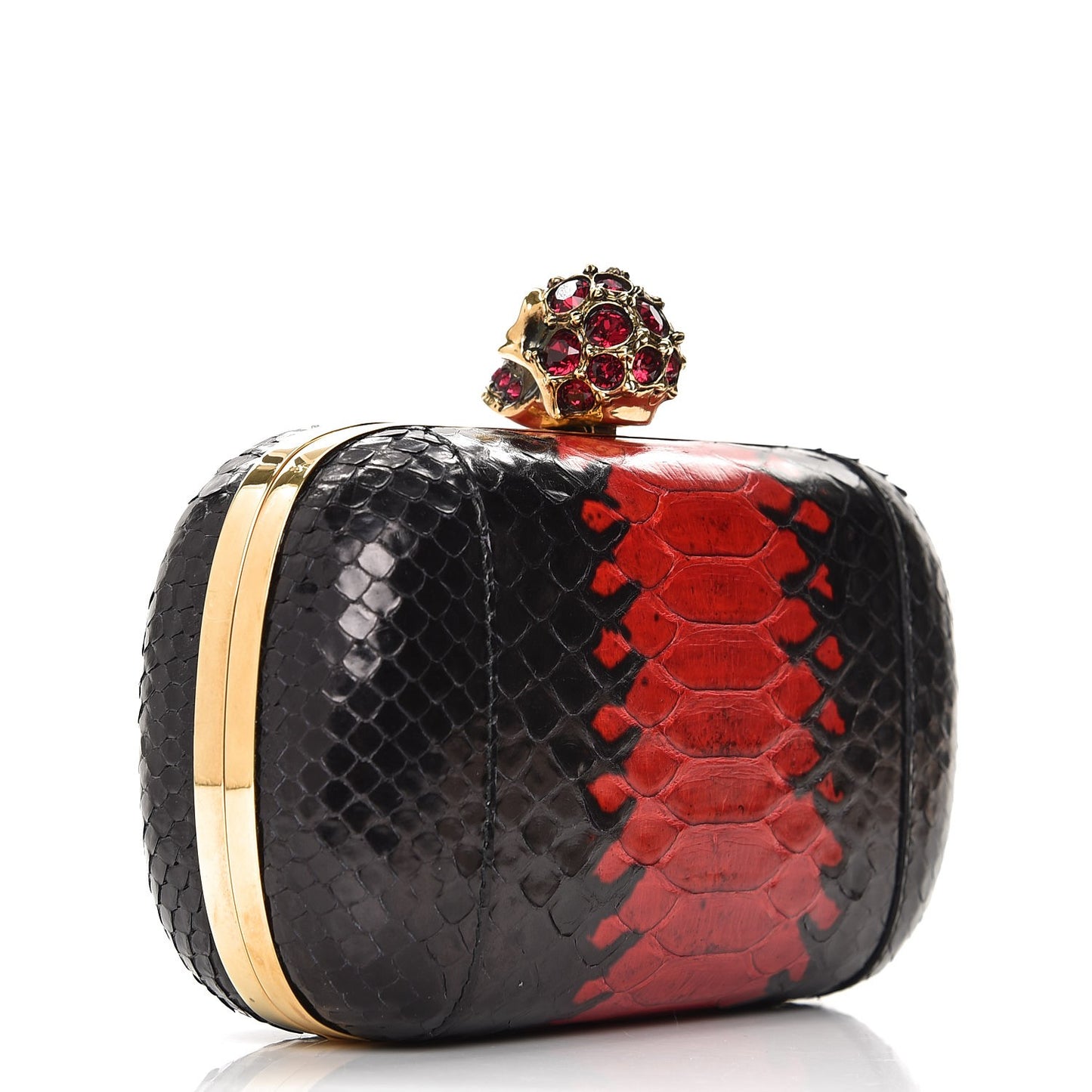 Python Skull Box Clutch Red Black