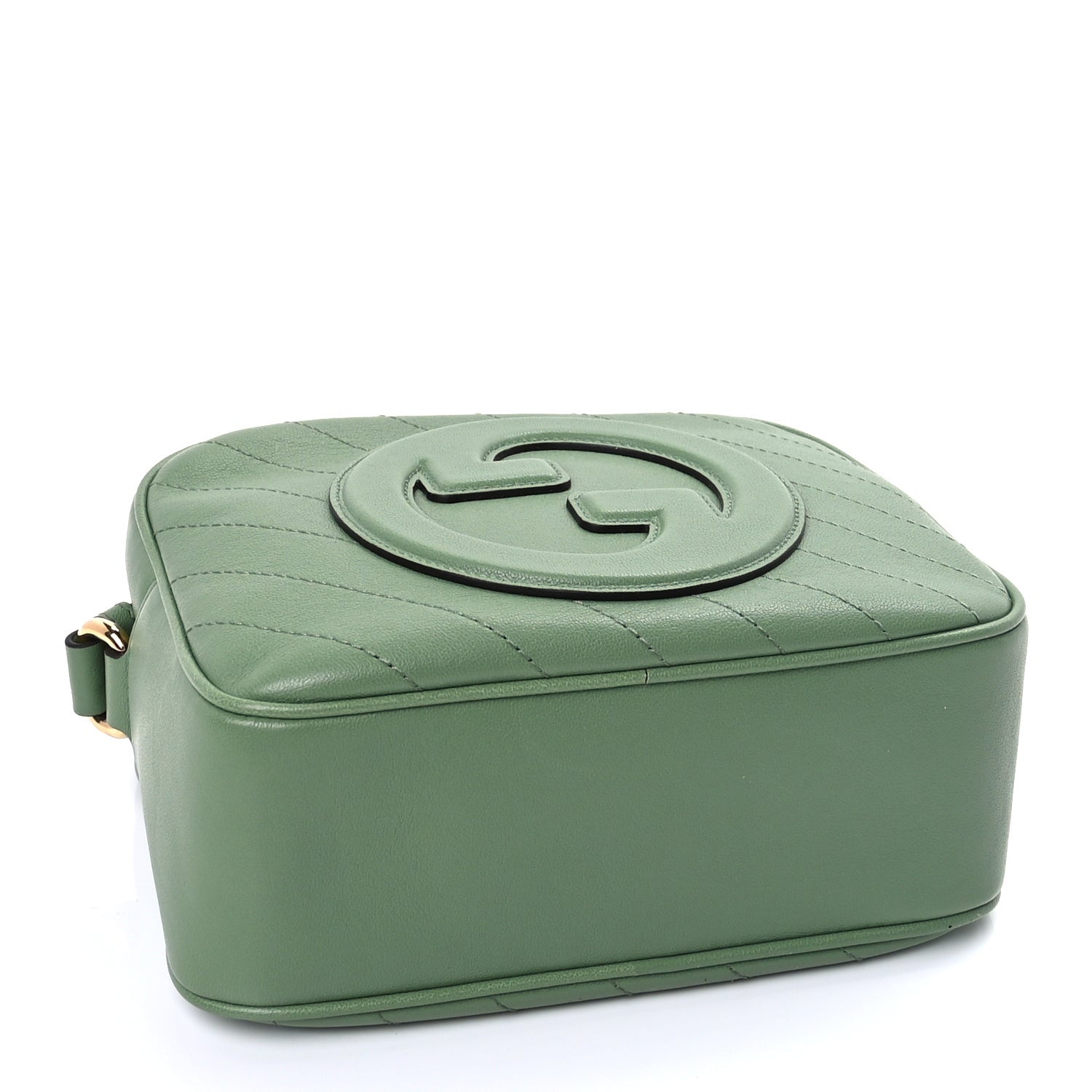 Gucci Sakai Be Green Calfskin Diagonal Stitched Small Blondie Shoulder Bag Green Soil Grass 3 of 8