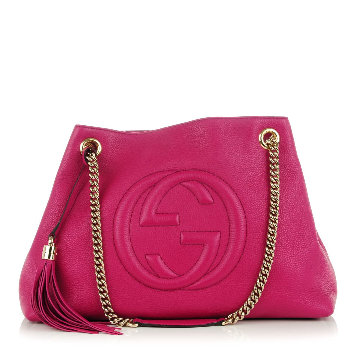Cellarius Calfskin Medium Soho Chain Shoulder Bag Bright Bouganville