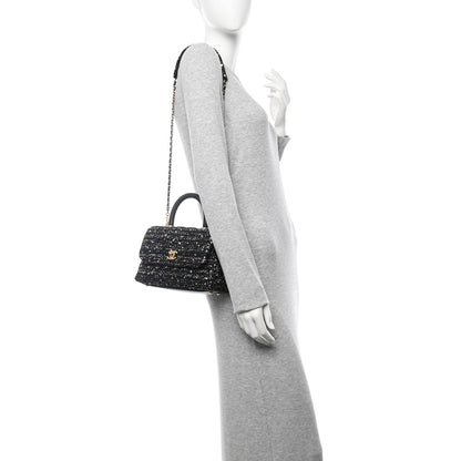 Chanel Tweed Sequin Mini Coco Handle Flap Black 2 of 7