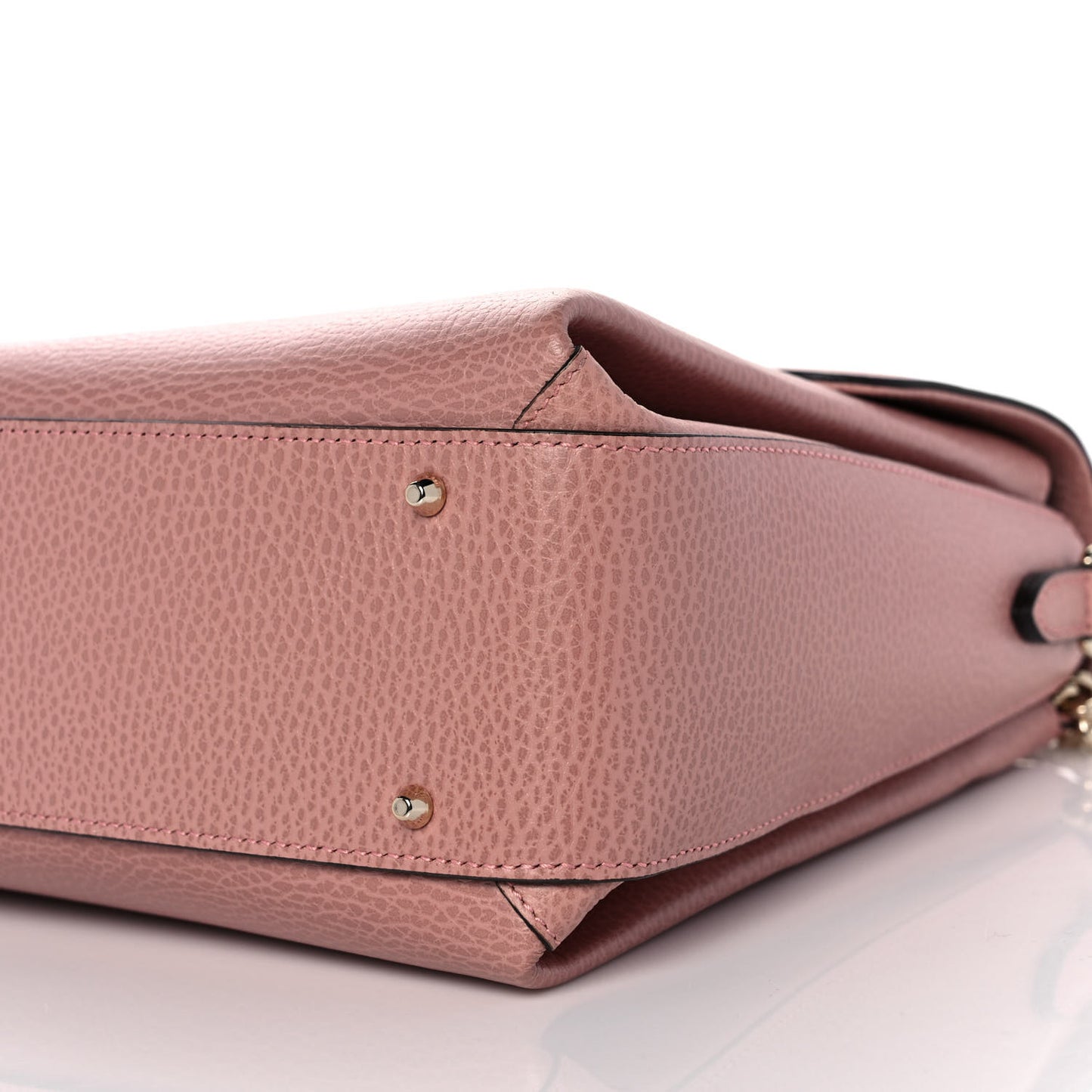 Dollar Calfskin Medium Interlocking G Top Handle Shoulder Bag Soft Pink