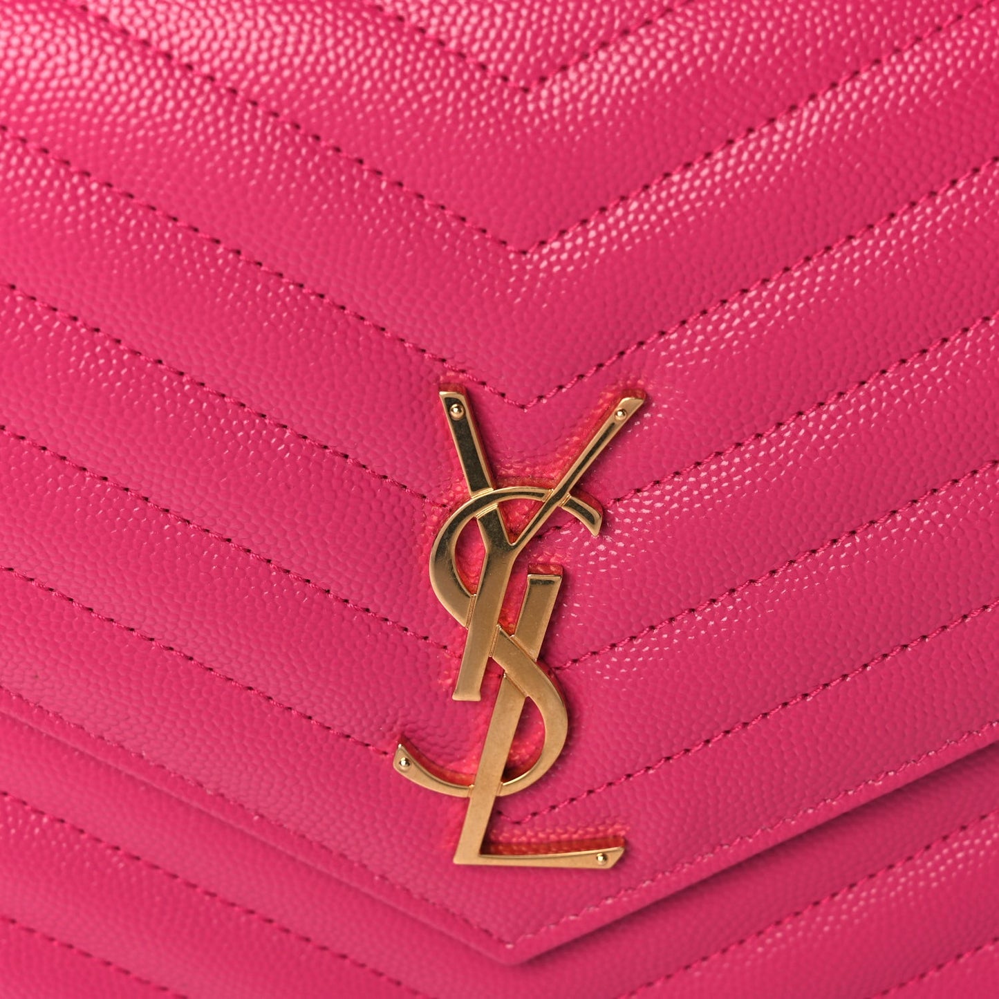 Grain De Poudre Matelasse Chevron Monogram Envelope Clutch Fuchsia Fuchsia