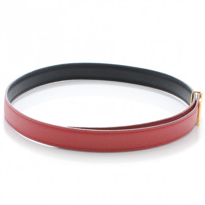 Hermes Box Courchevel Reversible Constance 18mm H Belt Rouge Noir 65 5 of 7