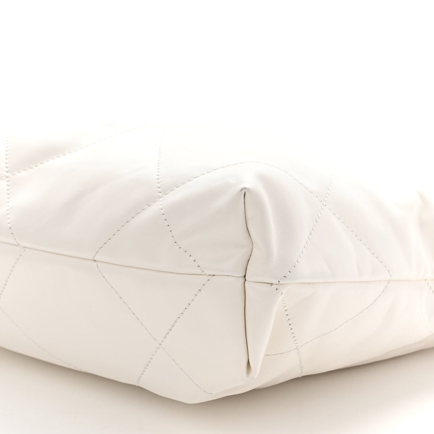 Shiny Calfskin Quilted Small Chanel 22 White