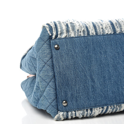 Chanel Denim Fringe Large Shopping Tote Blue 5 of 9