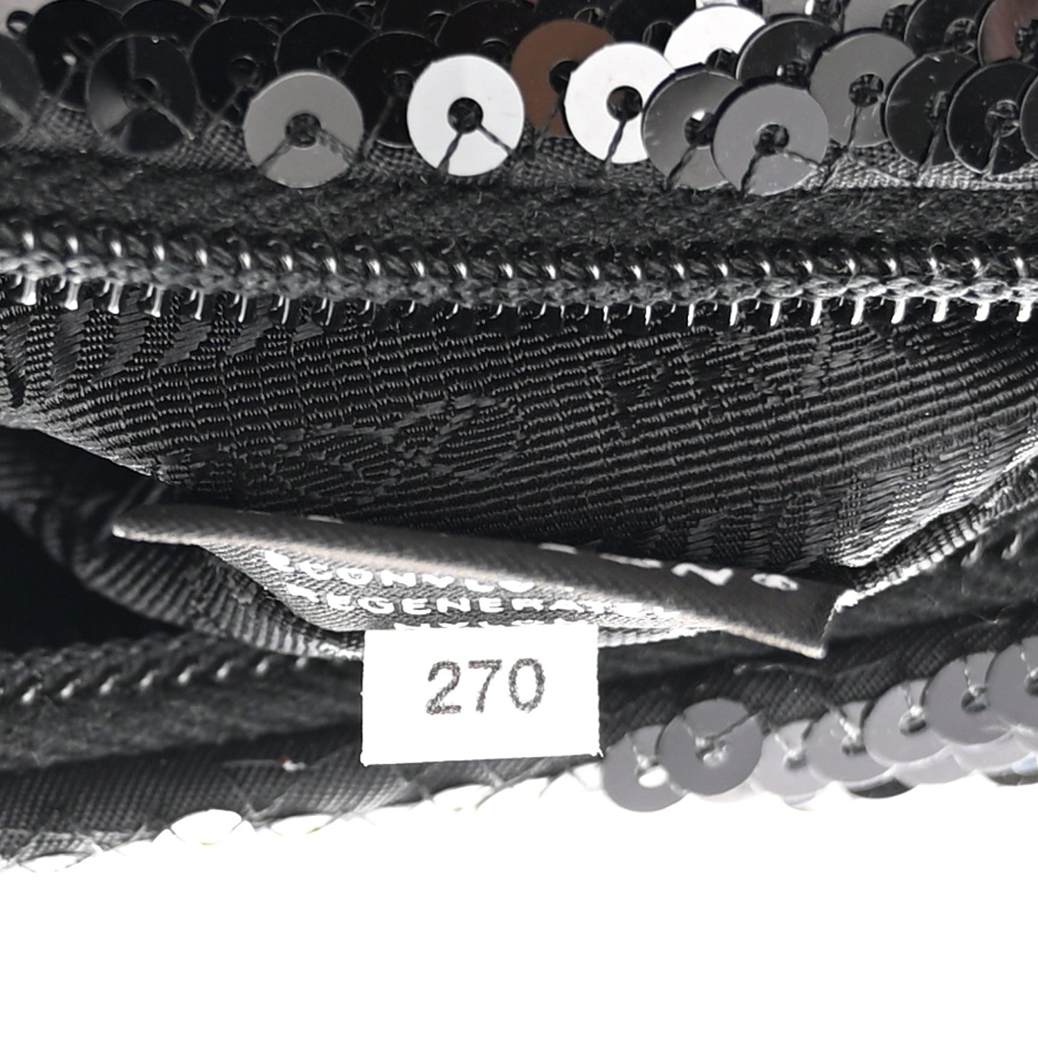 Prada Paillettes Sequin Mini Re-Edition 2000 Bag Black White 8 of 12