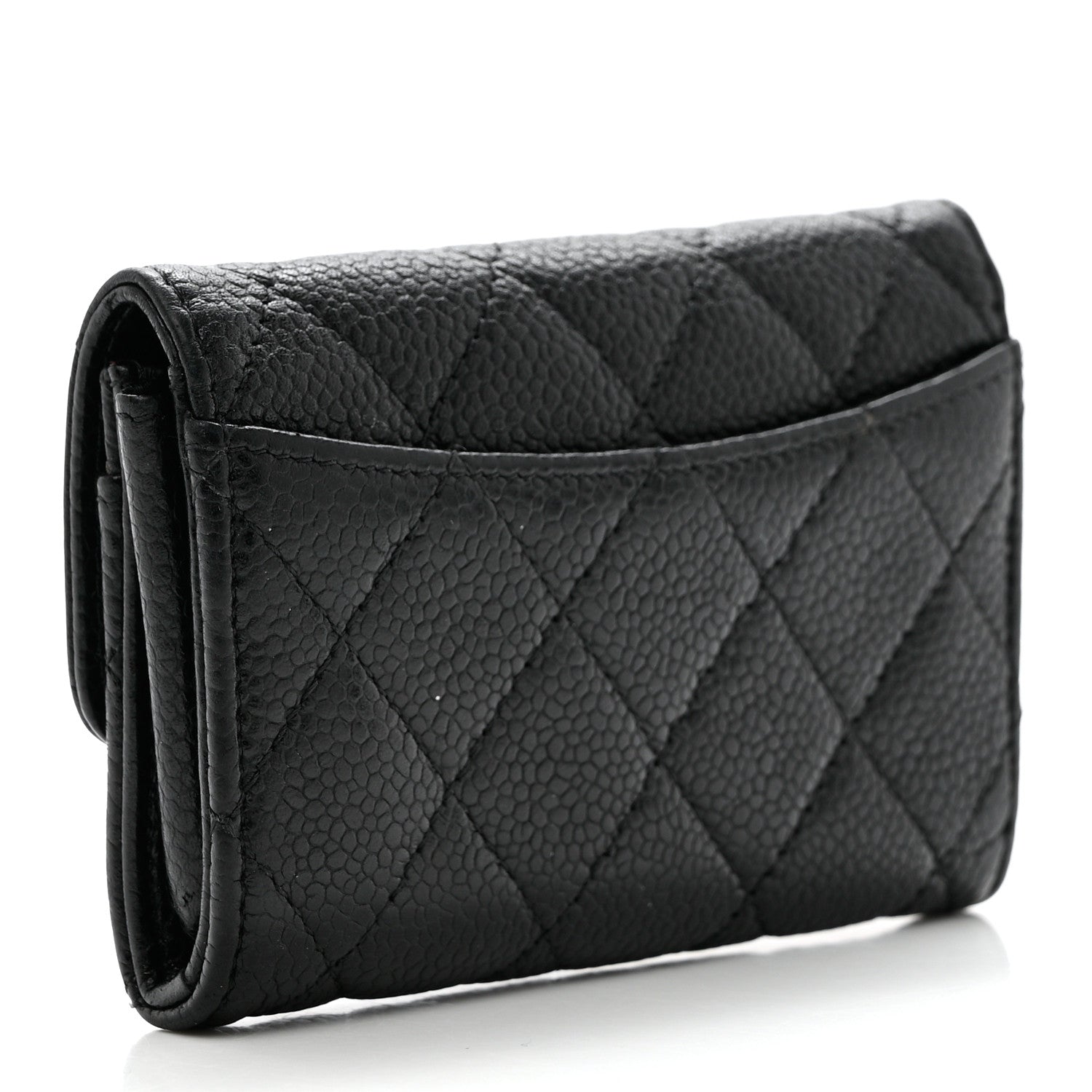 Chanel Caviar Quilted Flap Card Holder Wallet Black 3 of 8