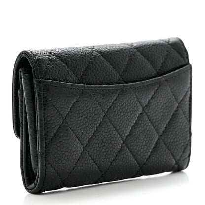 Chanel Caviar Quilted Flap Card Holder Wallet Black 3 of 8