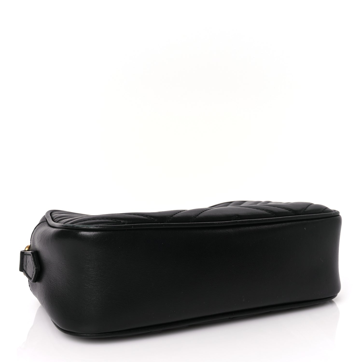 Gucci Calfskin Matelasse Small GG Marmont Chain Shoulder Bag Black 3 of 9