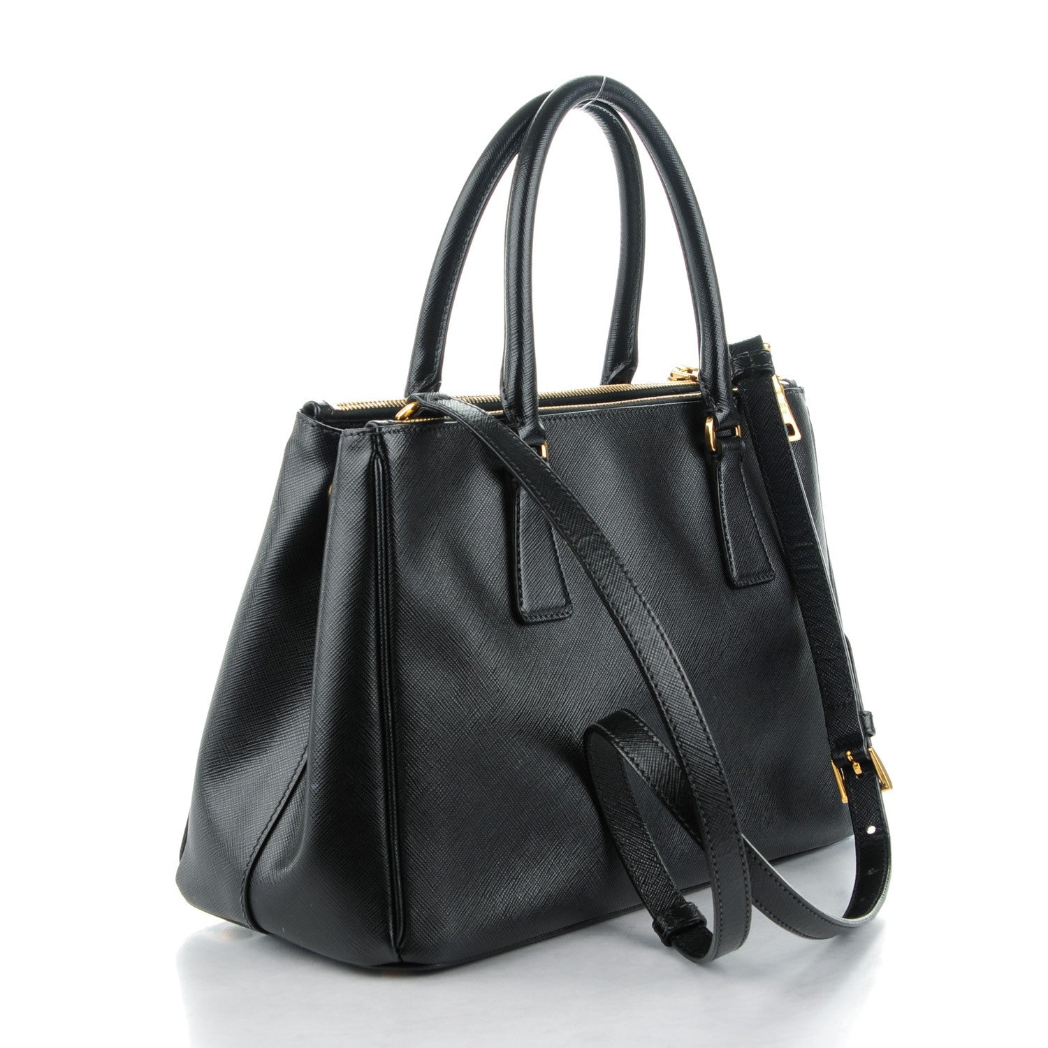 Prada Saffiano Small Galleria Double Zip Tote Black 3 of 8