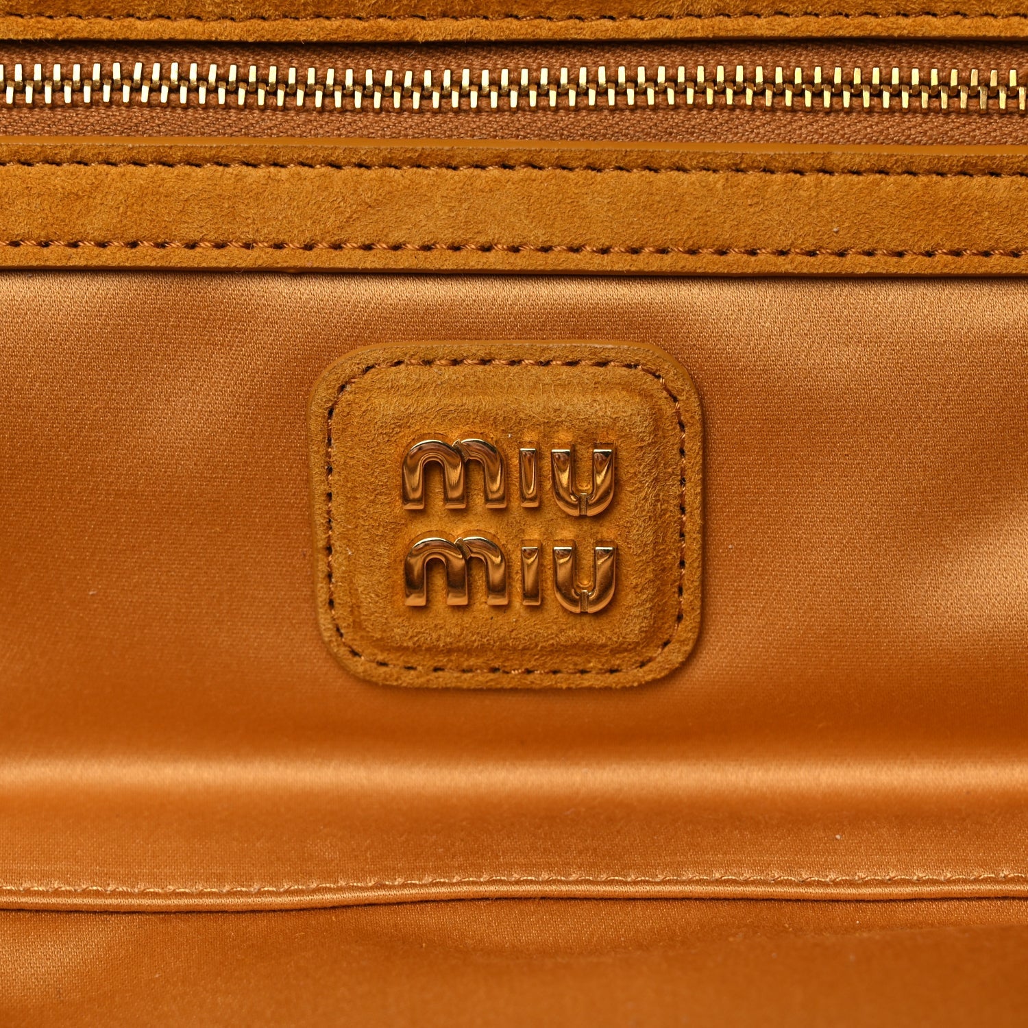 Miu Miu Suede Matelasse Large Arcadie Top Handle Bag Whiskey 5 of 9