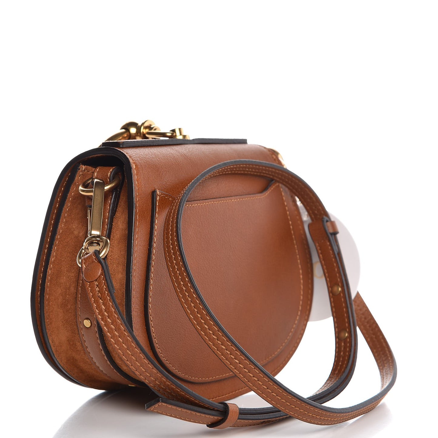 Calfskin Suede Small Nile Bracelet Bag Caramel