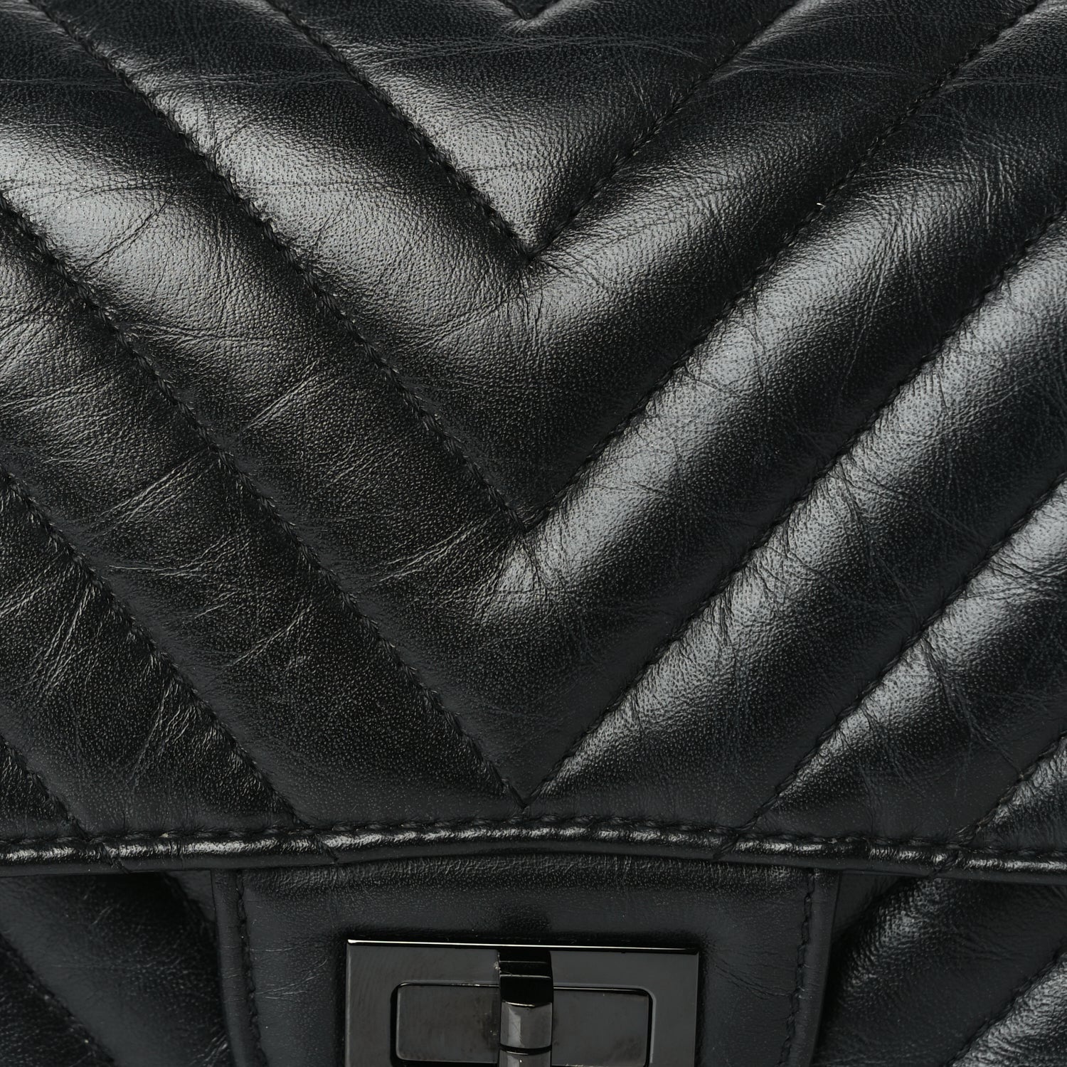 Chanel Aged Calfskin Quilted 2.55 Reissue Mini Flap So Black 7 of 9