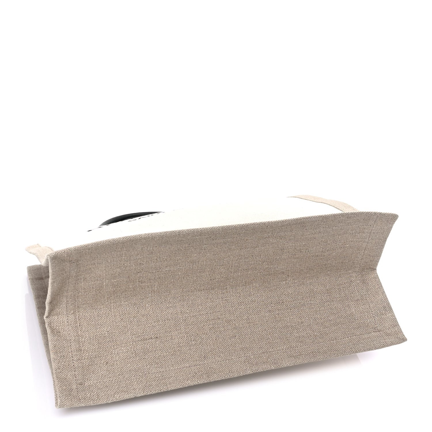 Saint Laurent Linen Calfskin Rive Gauche North South Tote Optic White 3 of 7