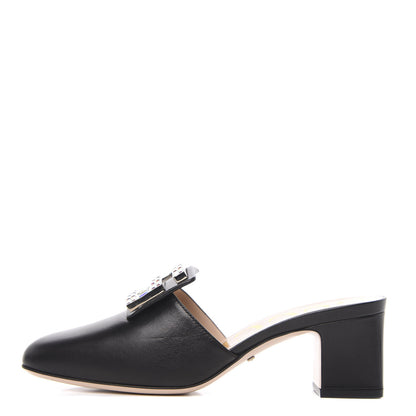 Gucci Malaga Kid Crystal Square G Madelyn Mules 36.5 Black 1 of 9