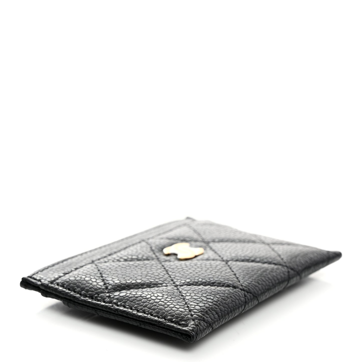 Caviar Quilted Card Holder Black