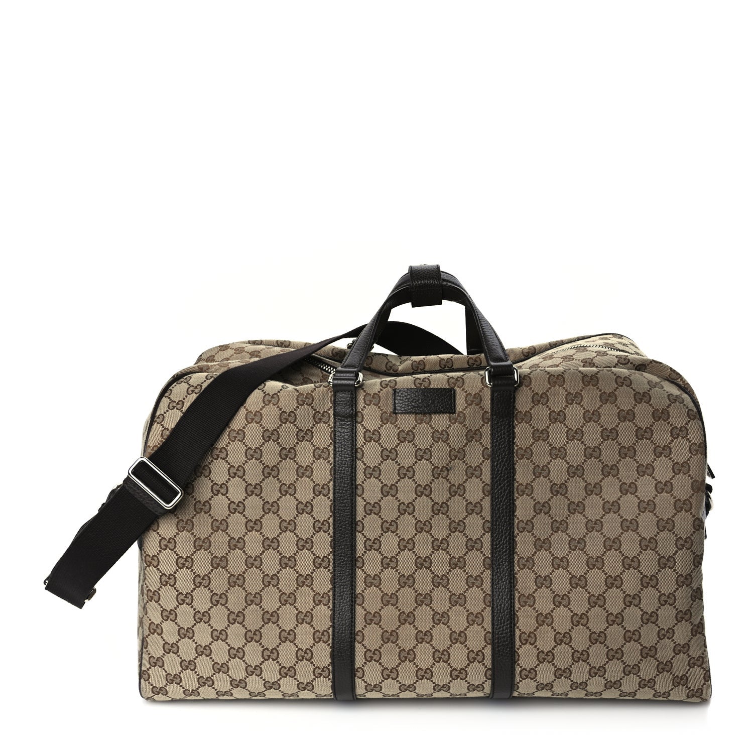 Gucci Monogram Dollar Calfskin Large Boston Duffle Bag Beige Ebony Testa di Moro Marrone Scuro 1 of 9
