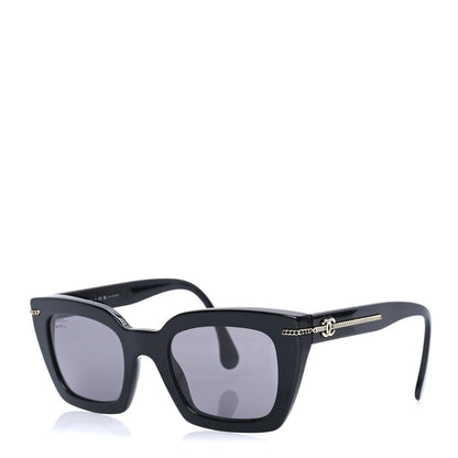 Chanel Acetate Polarized CC Butterfly Sunglasses 5509  Black 1 of 7