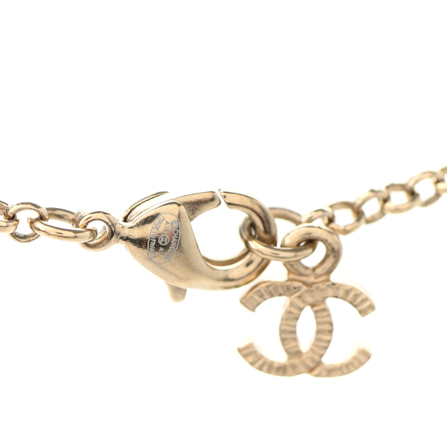 Pearl CC Star Drop Necklace Gold