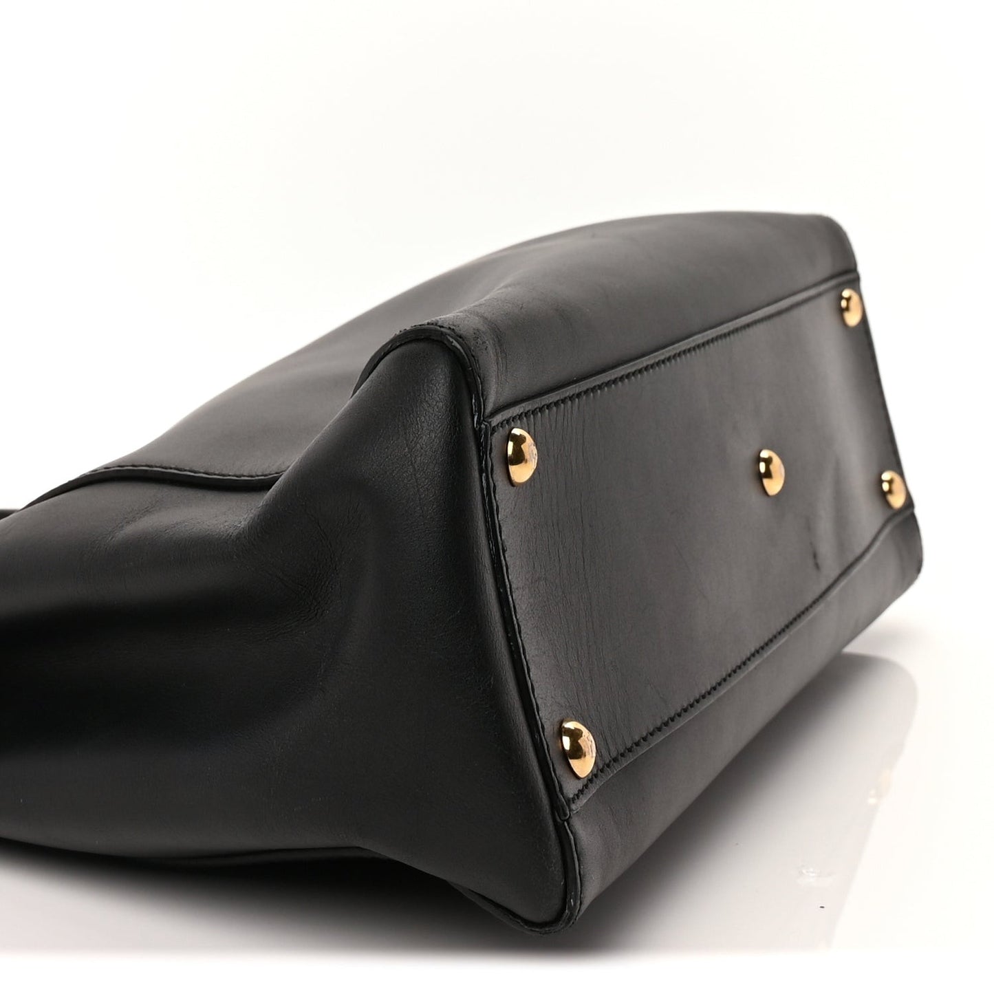 Vitello Seta Shiny Nappa Medium Peekaboo Iconic Satchel Black