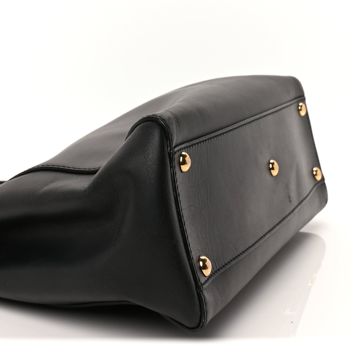 Fendi Vitello Seta Shiny Nappa Medium Peekaboo Iconic Satchel Black 8 of 8