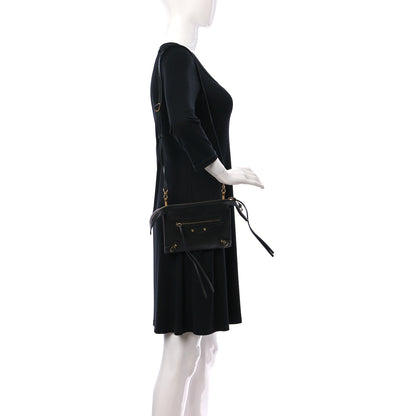 Balenciaga Grained Calfskin Neo Classic Gold Hardware Multipouch Black 2 of 9