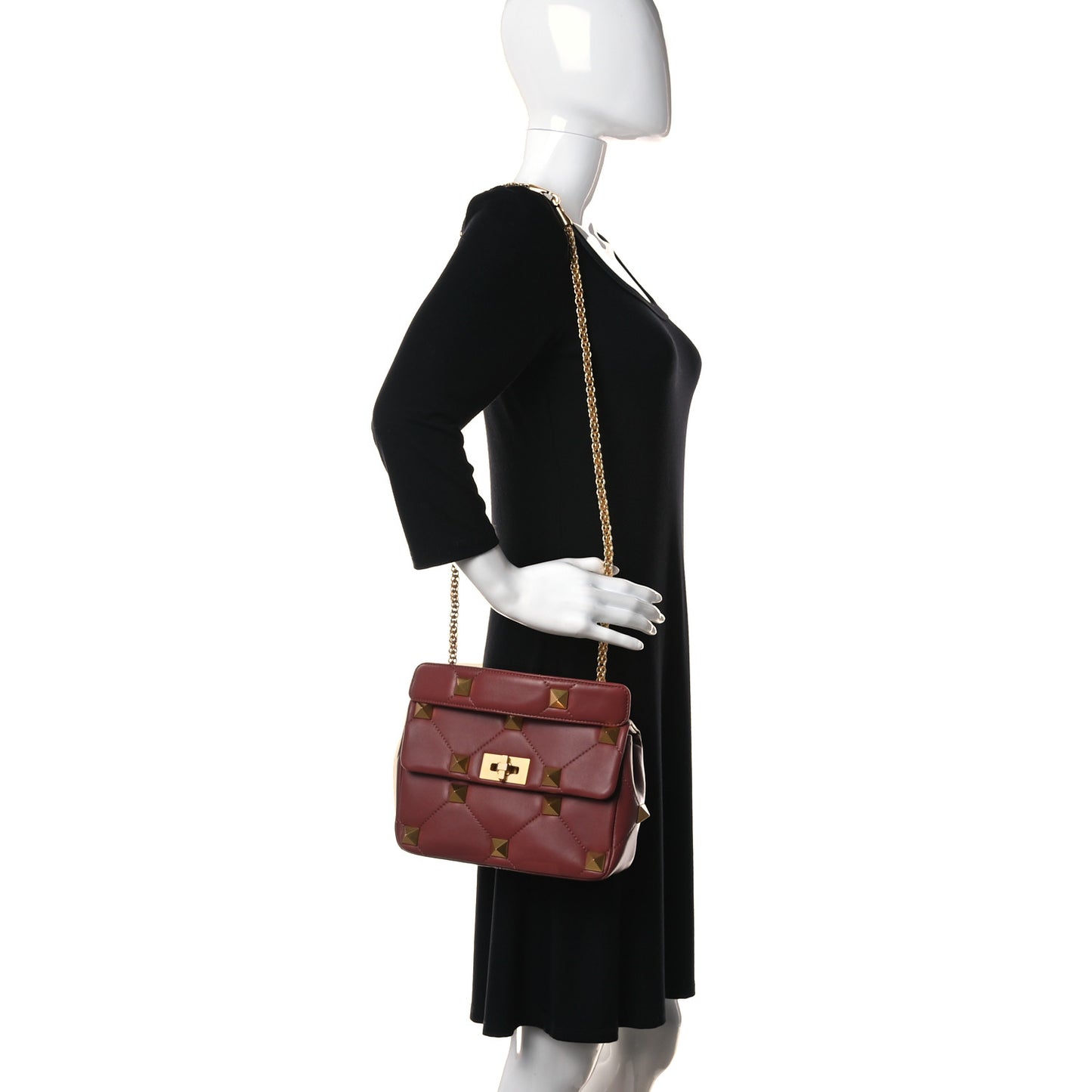 Nappa Medium Roman Stud Shoulder Bag Gingerbread