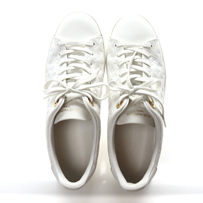 Louis Vuitton Calfskin Monogram Embossed Front Row Sneakers 40 White 2 of 10