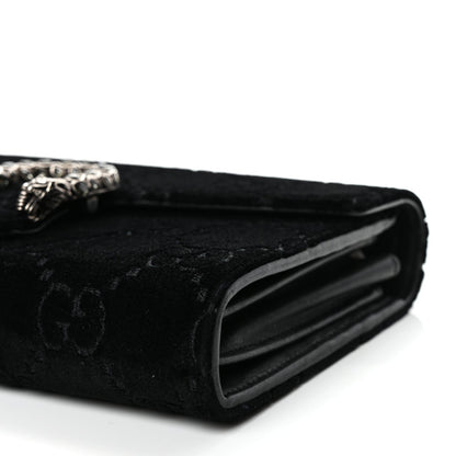 Gucci Velvet GG Monogram Mini Dionysus Chain Wallet Black 7 of 9