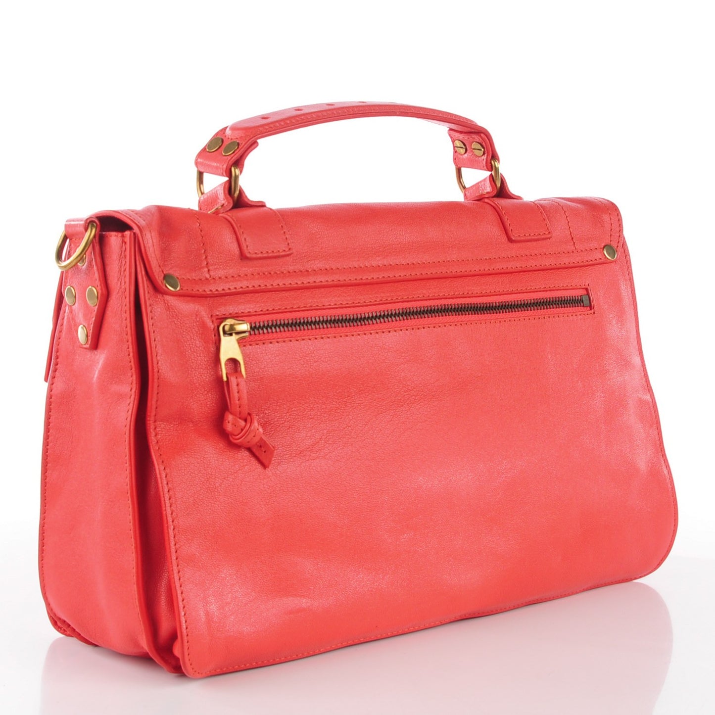 Lambskin Medium PS1 Satchel Deep Coral