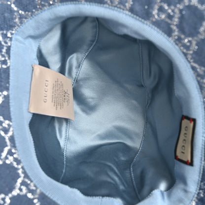 Gucci Canvas Lame GG Monogram Bucket Hat S Light Blue Silver 7 of 9