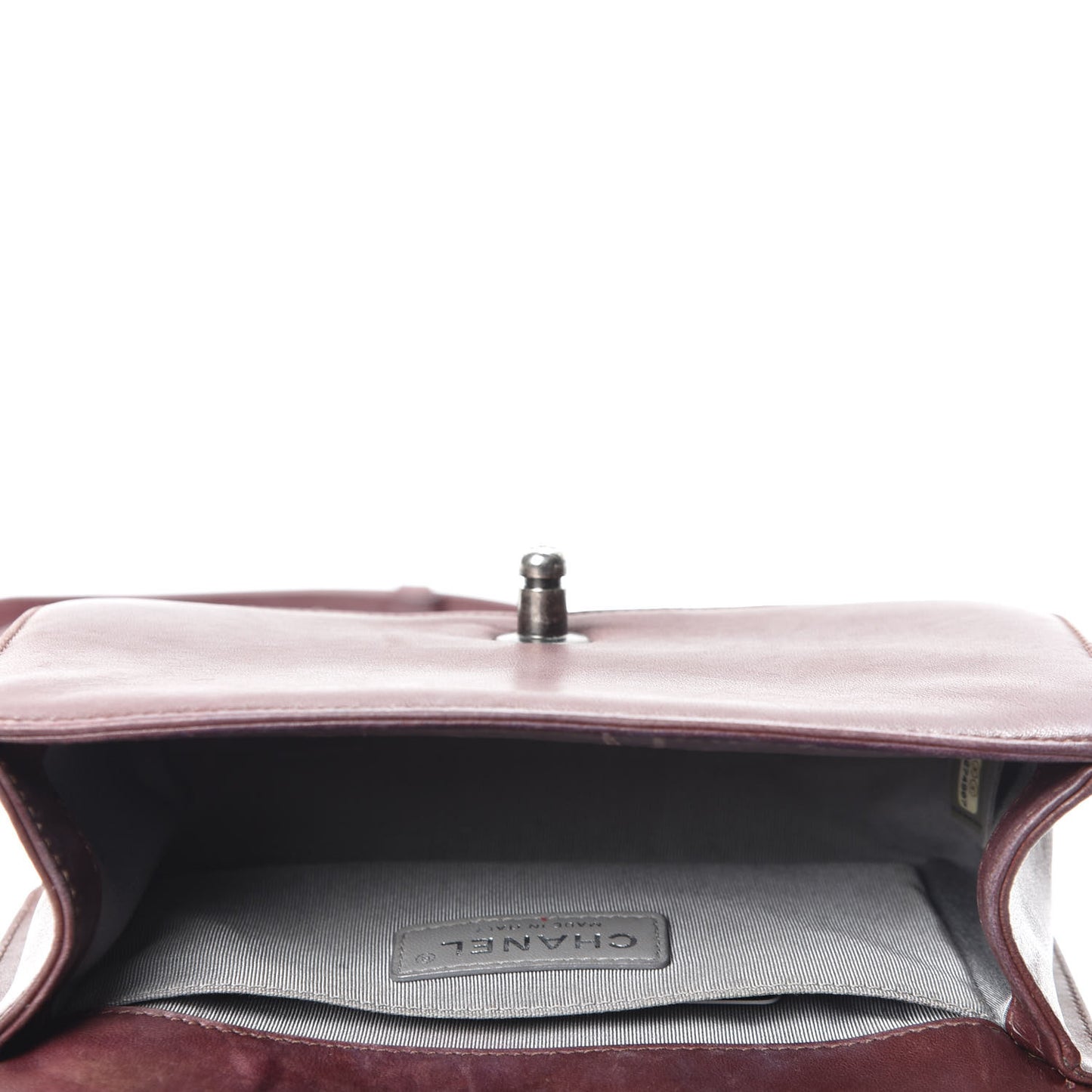 Lambskin Quilted Small Boy Flap Burgundy