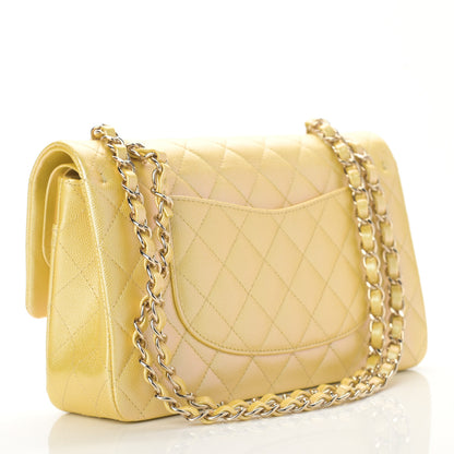 Chanel Iridescent Caviar Quilted Medium Double Flap Yellow 3 of 9