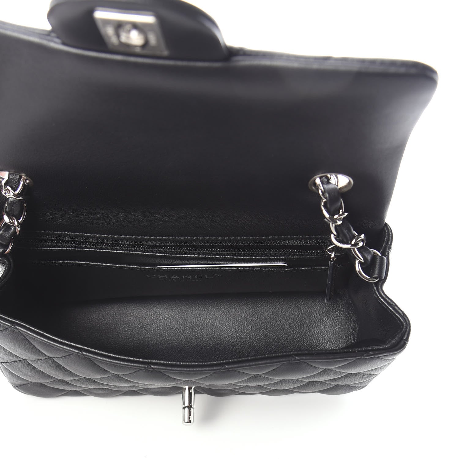 Chanel Lambskin Quilted Mini Rectangular Flap Black 5 of 9