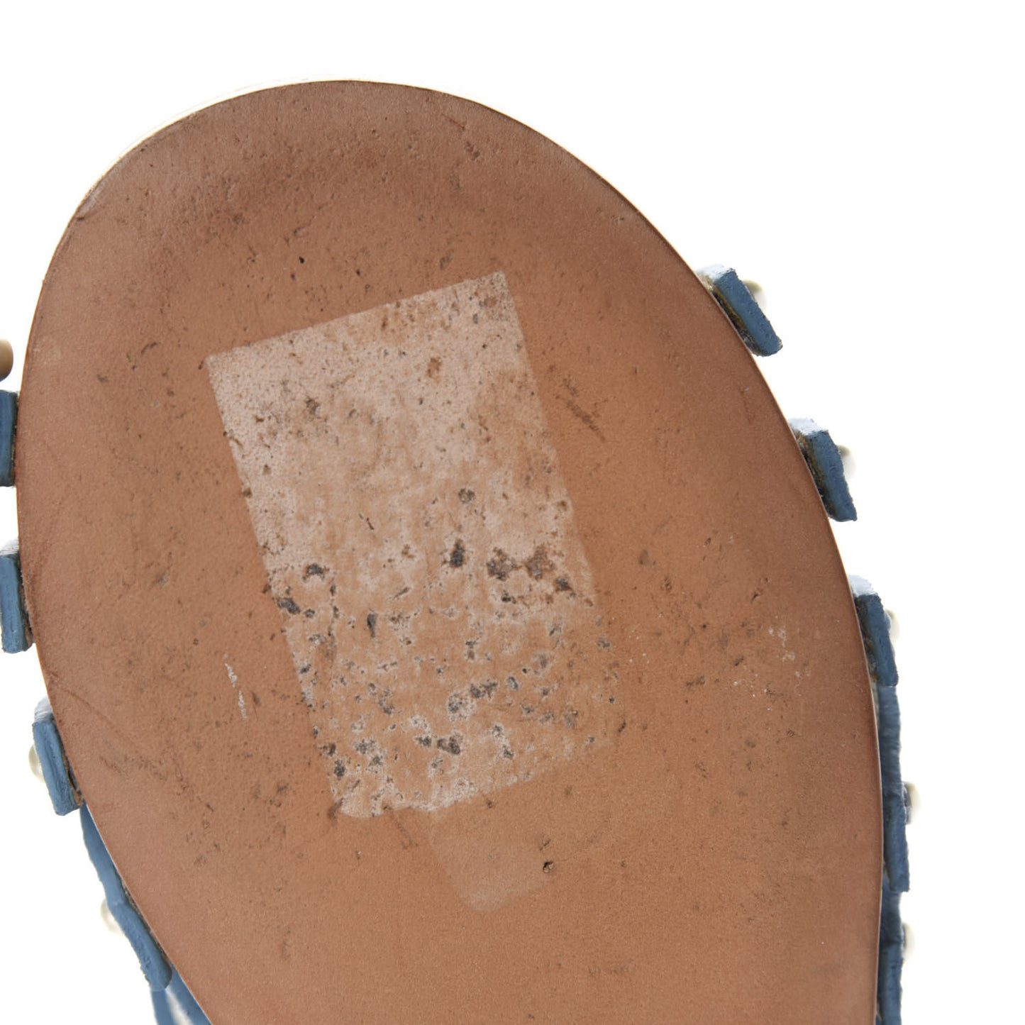 Denim Cork Pearl Sandals 35 Blue