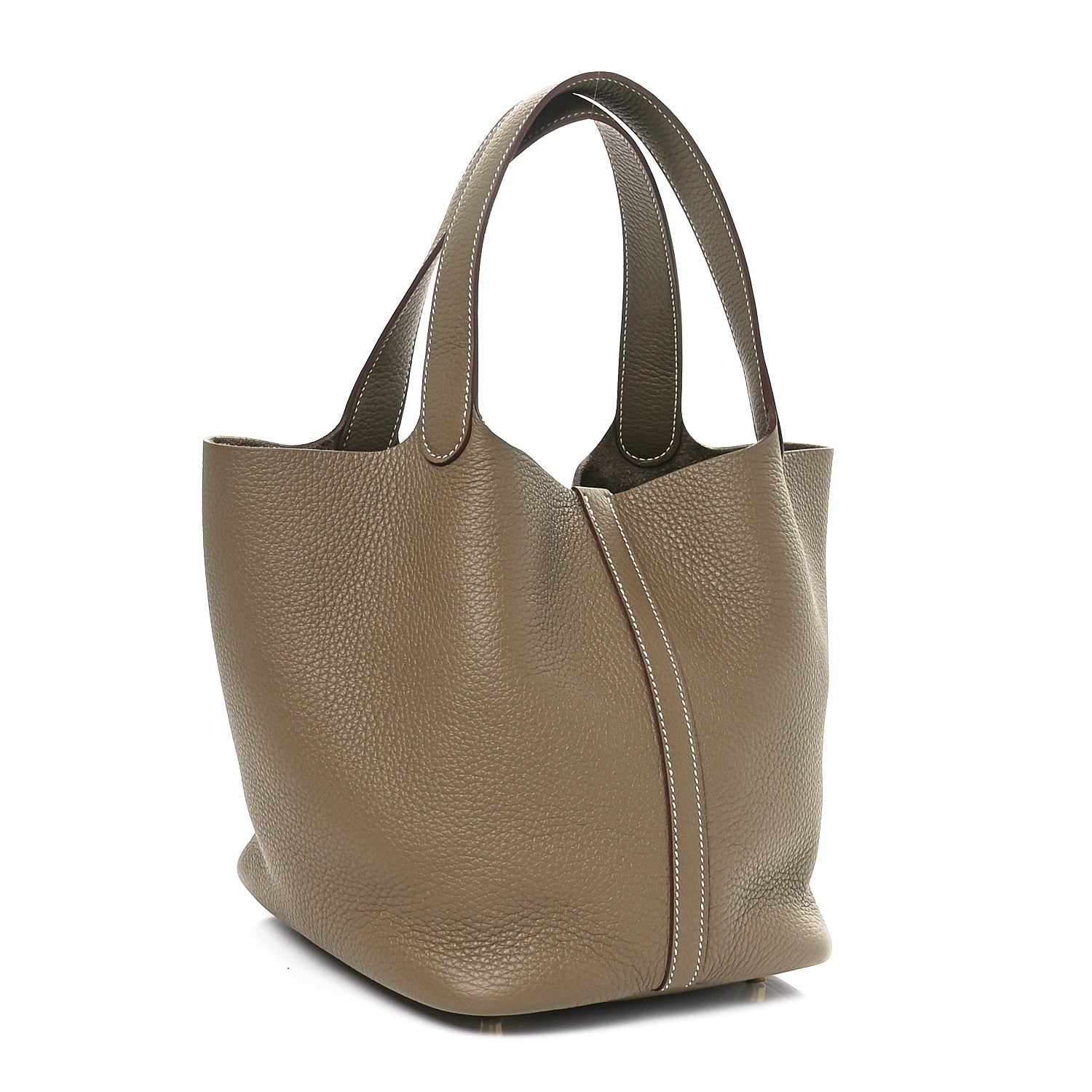 Hermes Taurillon Clemence Picotin Lock 22 MM Etoupe 2 of 11