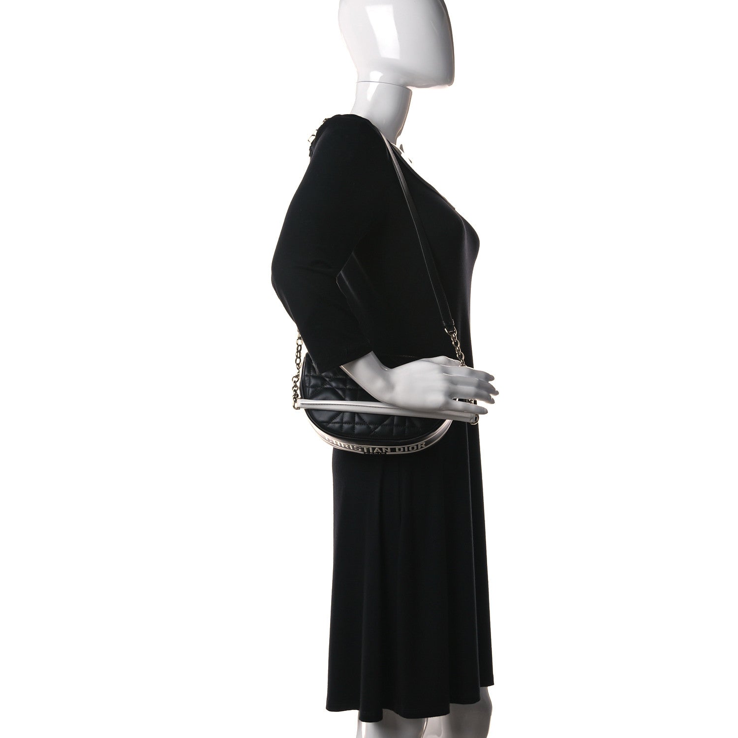 Christian Dior Lambskin Cannage Small Dior Vibe Hobo Bag Black 2 of 9